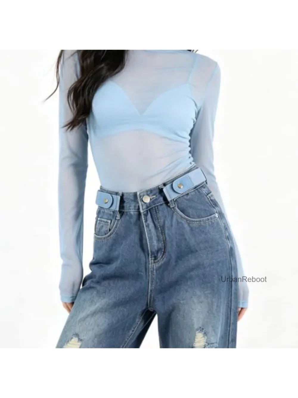No Buckle Elastic Stretch Adjustable Belt for Pants Jeans Side Belt Unisex 4
